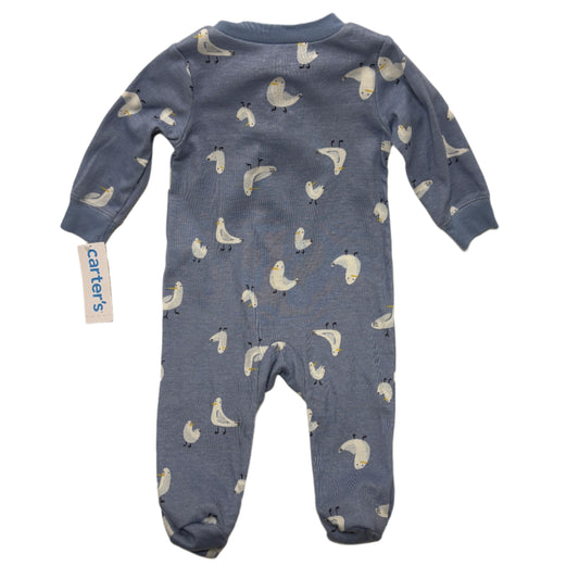 6 Month Blue and White Onesie