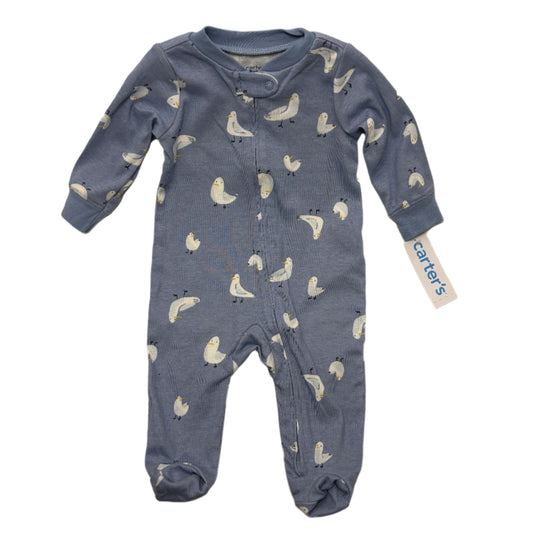 6 Month Blue and White Onesie