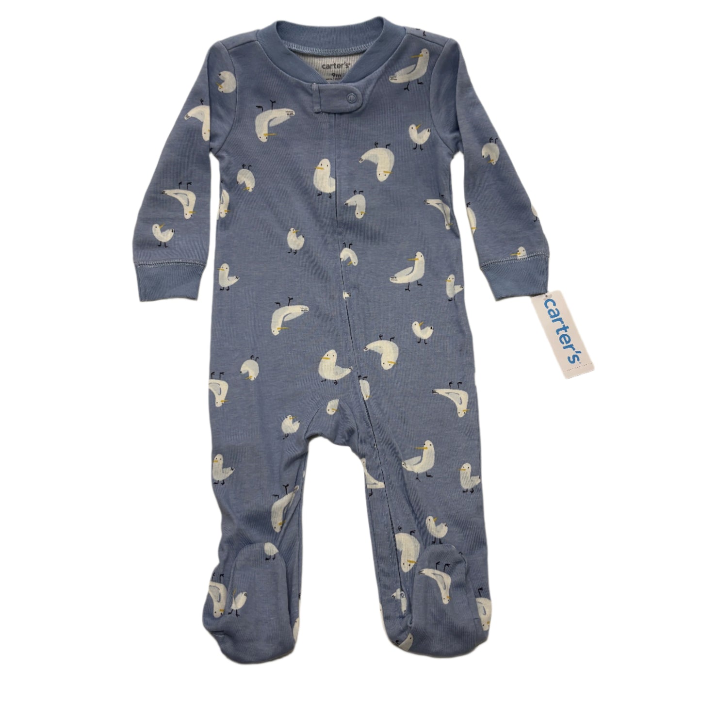 9 Month Blue and White Onesie